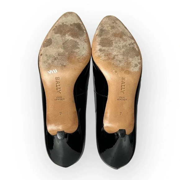 Bally Black Patent Leather Kitten  Heel - Picture 11 of 11